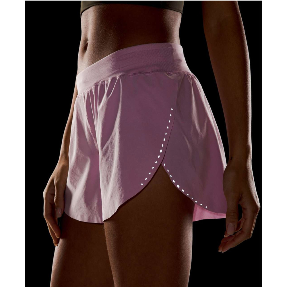 NEW Women Lululemon Find Your Pace Lined High-Rise Short 3" Pink Peony Size 4